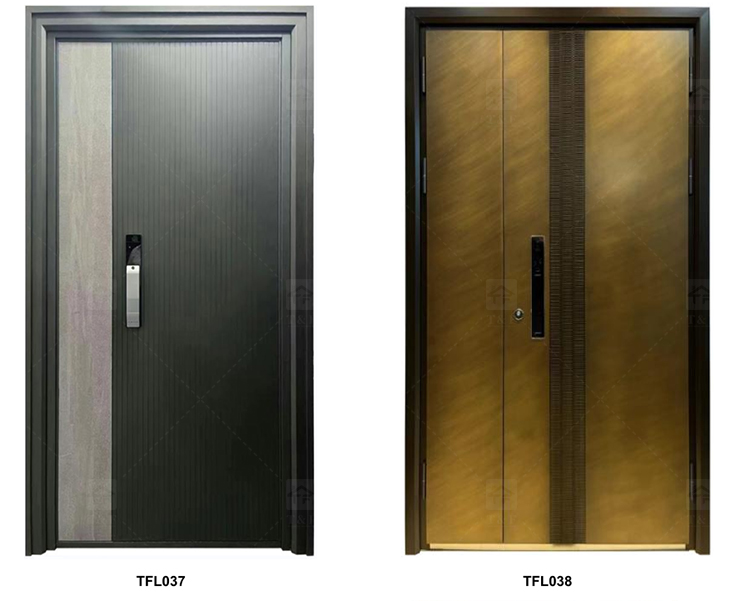 Modern Minimalist Home Design Entrance Door Finished Security Aluminum Front Entry Waterproof Feature for Exterior Application