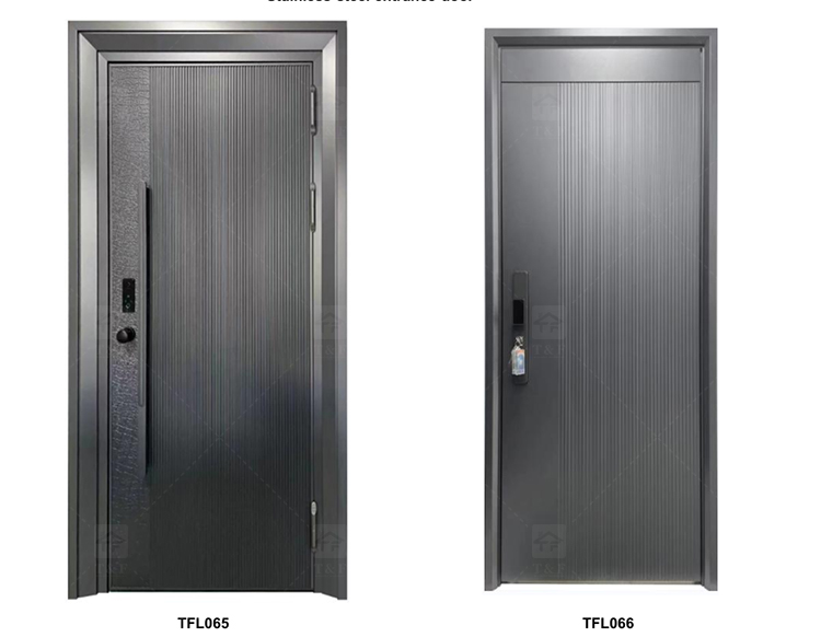 Modern Minimalist Home Design Entrance Door Finished Security Aluminum Front Entry Waterproof Feature for Exterior Application
