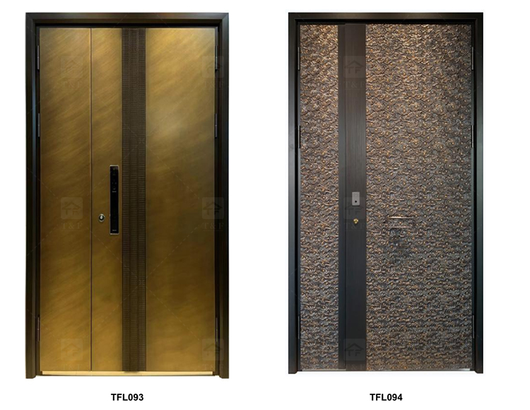 Modern Minimalist Home Design Entrance Door Finished Security Aluminum Front Entry Waterproof Feature for Exterior Application
