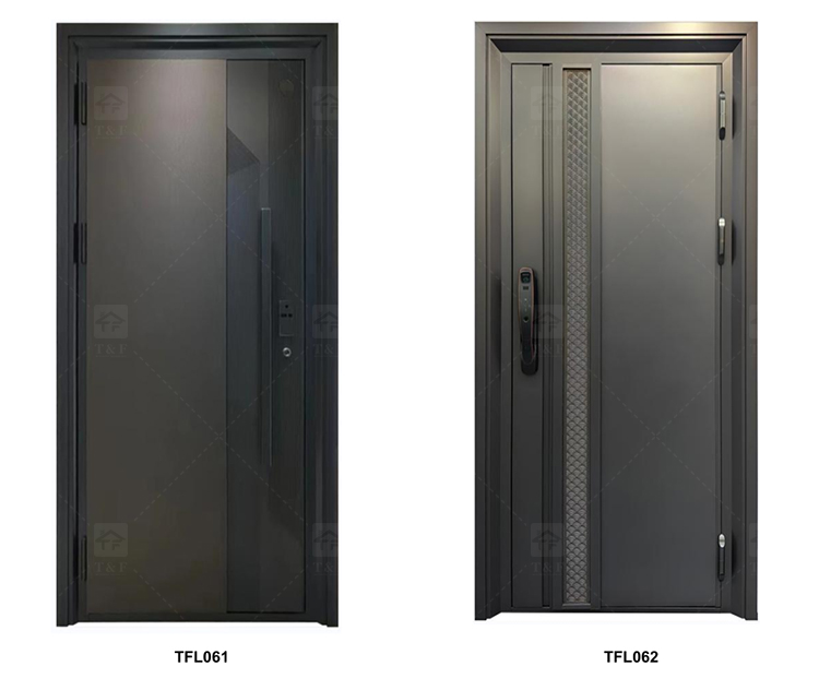 Modern Minimalist Home Design Entrance Door Finished Security Aluminum Front Entry Waterproof Feature for Exterior Application