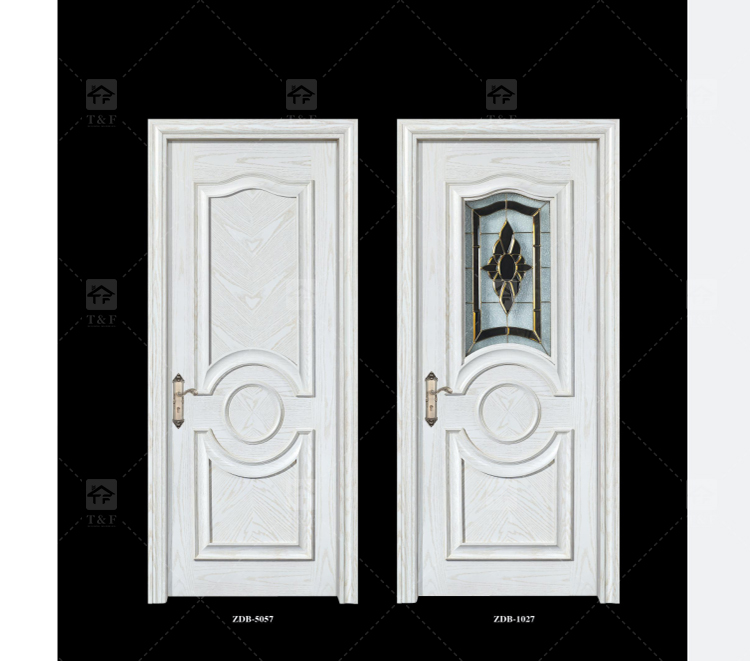 Modern Solid Wood Villa Door Hot Selling Interior Living and Bedroom Door with Carving Technique Finished Surface