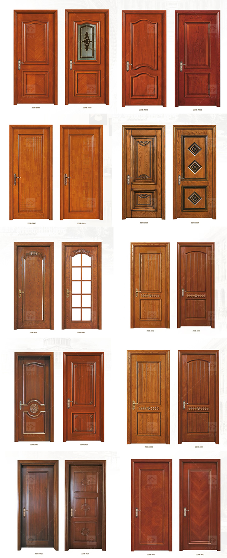 Modern Solid Wood Villa Door Hot Selling Interior Living and Bedroom Door with Carving Technique Finished Surface