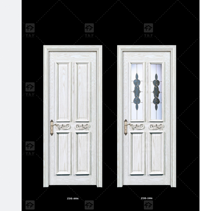 High Quality White Solid Wood Door American Style New Design for Villa House and Projects Interior Use Finished Surface