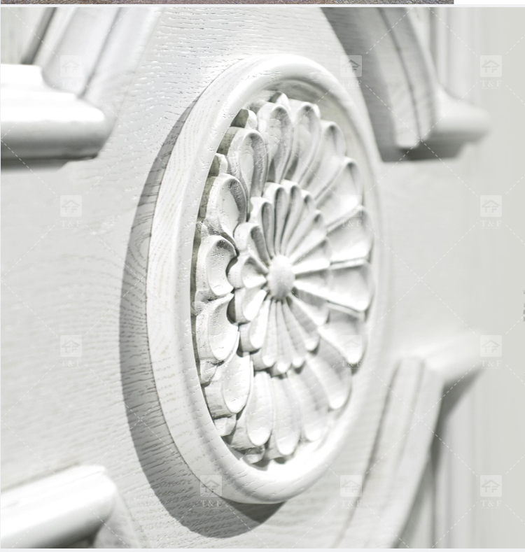 High Quality White Solid Wood Door American Style New Design for Villa House and Projects Interior Use Finished Surface