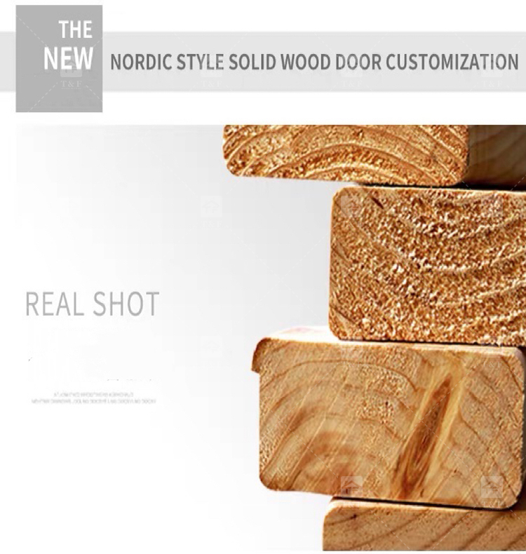 Modern Design Double Open Panel Wooden Front Entrance Door Villa External Security Swing Waterproof Feature Finished Surface