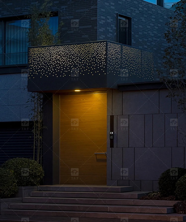 Modern Design Double Open Panel Wooden Front Entrance Door Villa External Security Swing Waterproof Feature Finished Surface