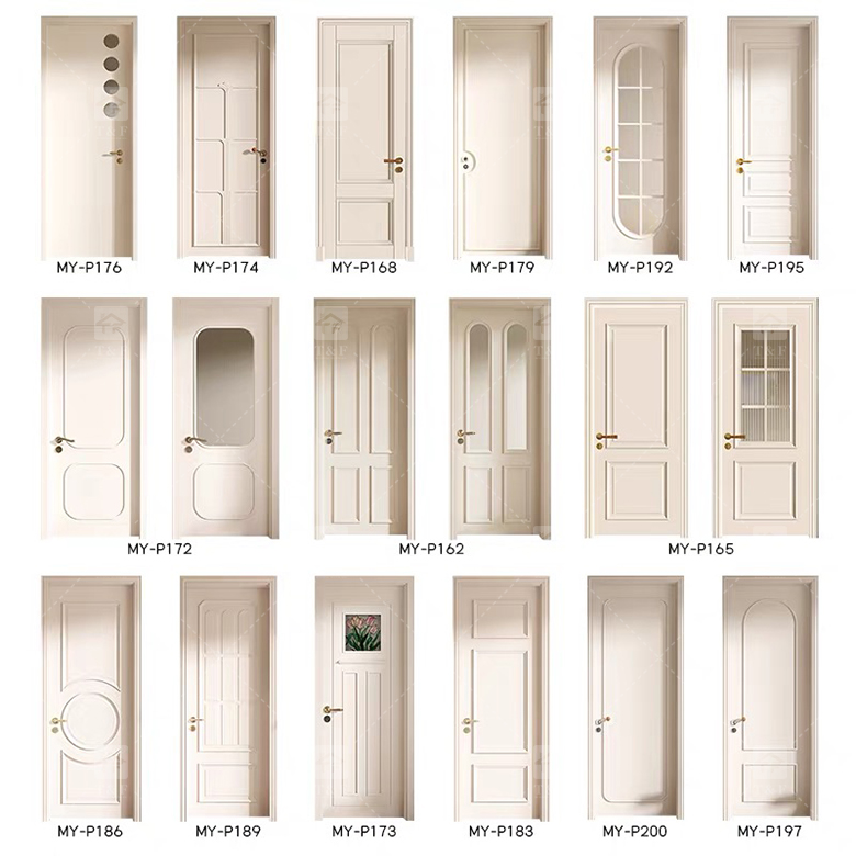Modern Waterproof Solid Wood Interior Doors New Design with Accessories on Sale for Hotel and Bedroom Application