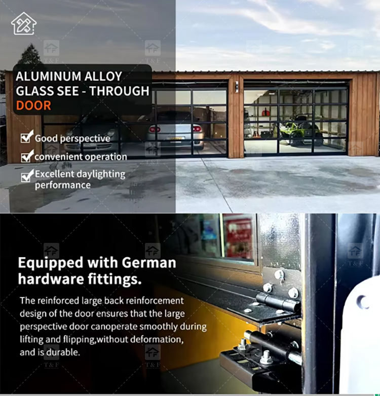 Modern European Style Aluminum Frosted Glass Garage Roller Door with Motor for Villa Exterior Waterproof
