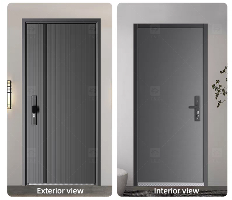 Factory Exterior Metal Entrance Front Entry Steel Home Security External Doors for Houses Room