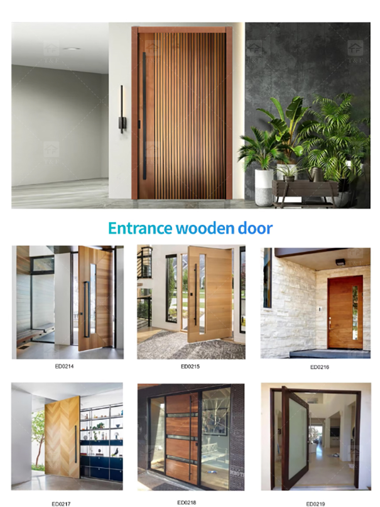 Luxury Villa Main Door Extra-Large 3D Carving Wood Surface Pivot Metal Entrance Door for Modern House Exterior