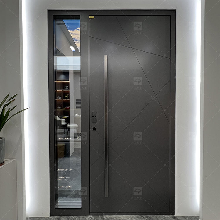 Modern Design Cast Aluminum Alloy Security Entry Door with Anti-Theft Lock for Exterior Use in Apartments and Villas