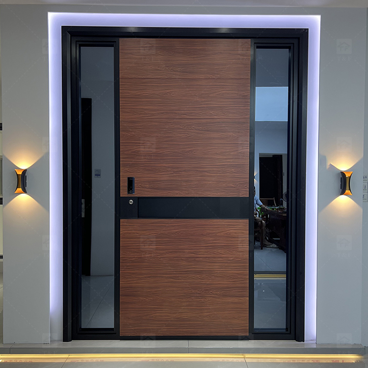 Modern Design Cast Aluminum Alloy Security Entry Door with Anti-Theft Lock for Exterior Use in Apartments and Villas