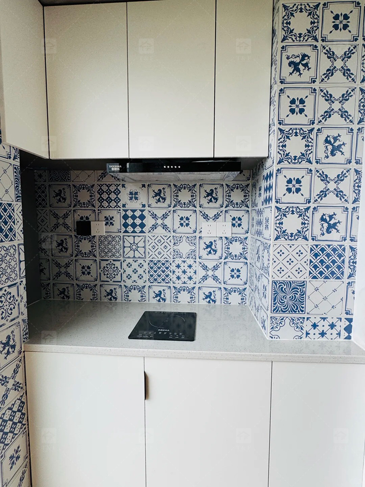 200x200mm Vintage Blue White Porcelain Pattern Tiles for Bathroom and Toilet Shower Kitchen Floor Wall Tile