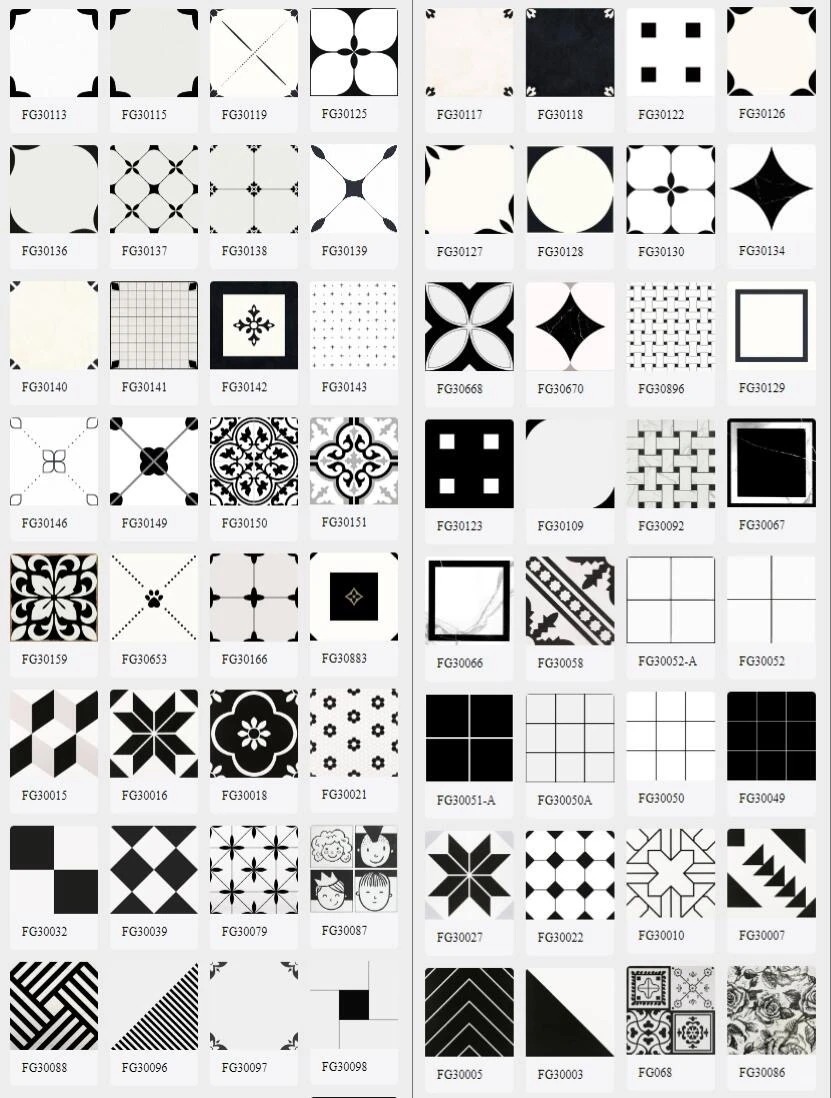 200x200 Decorative Pattern Full Porcelain Tiles for Bathroom and Toilet 20x20 Shower Tile and Living Room Floor Wall