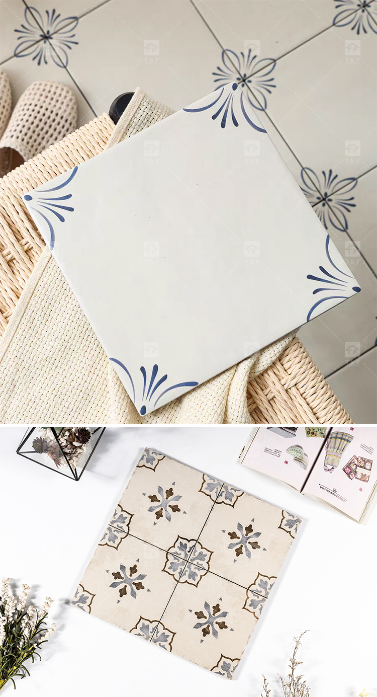 200x200 Decorative Pattern Full Porcelain Tiles for Bathroom and Toilet 20x20 Shower Tile and Living Room Floor Wall