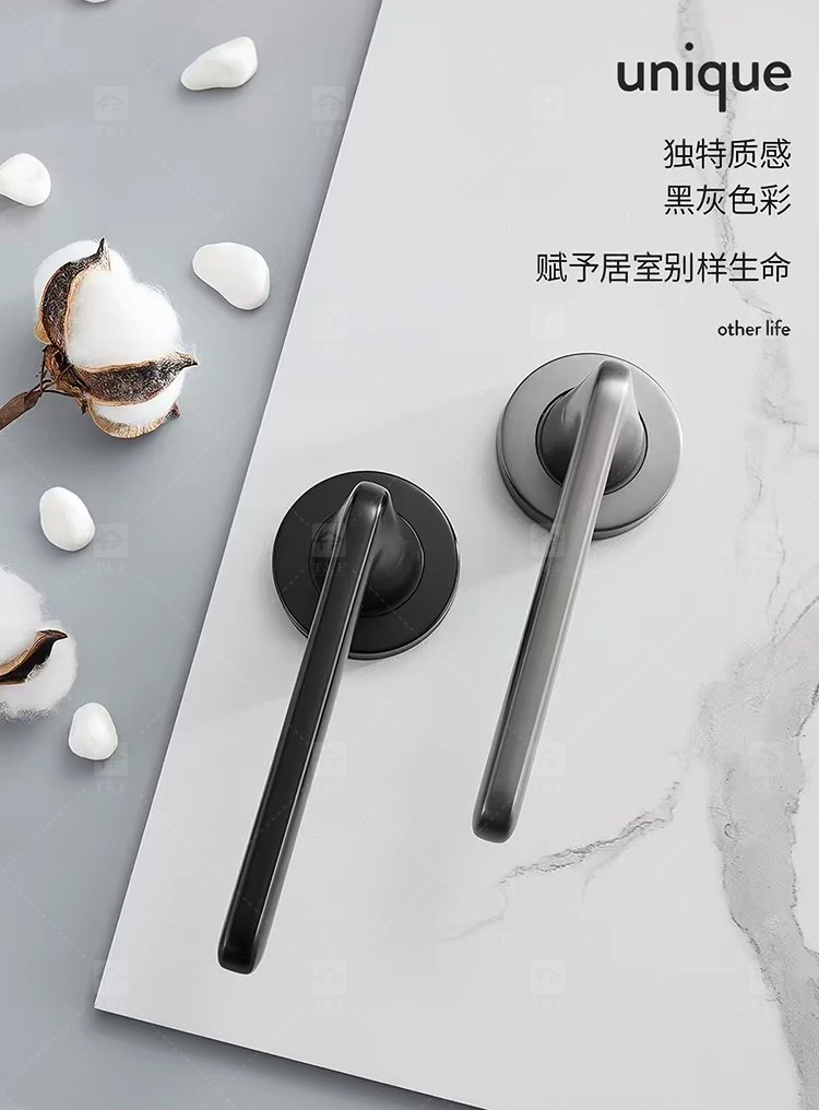 Modern Nordic Minimalist Villa School Interior Door Lock Zinc Alloy Silent Lever Lock Multi-color Easy Installation Home Door