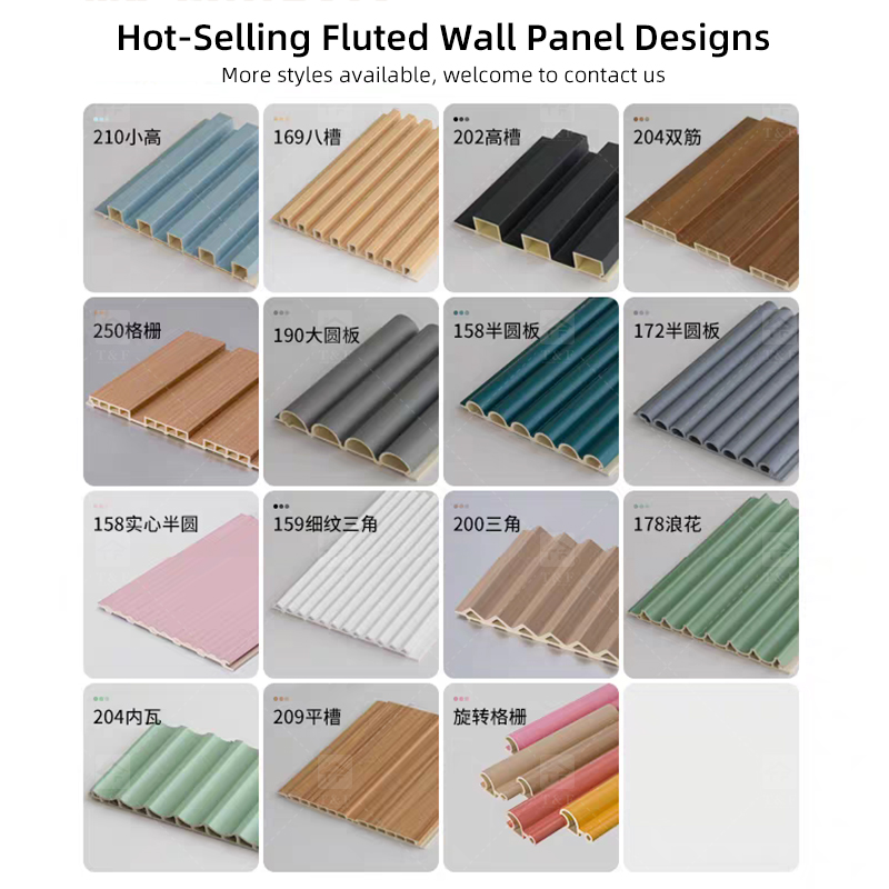 Waterproof Fire Resistant WPC Bamboo Composite 3D Fluted Panneau Mural Wall Cladding Panel for Interior Decorative