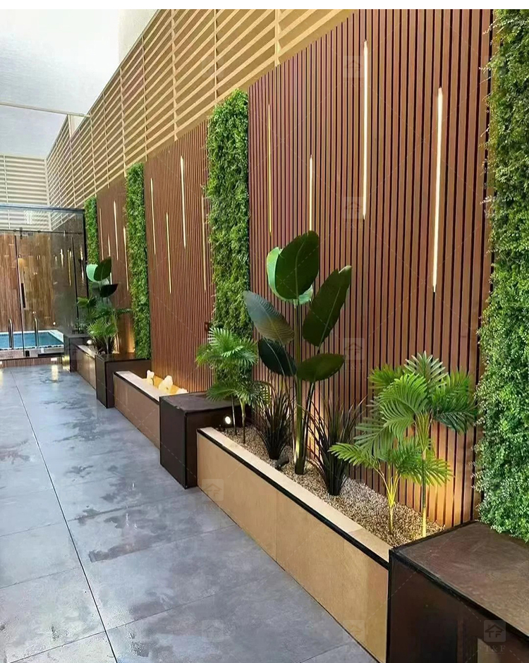 Waterproof Fire Resistant WPC Bamboo Composite 3D Fluted Panneau Mural Wall Cladding Panel for Interior Decorative