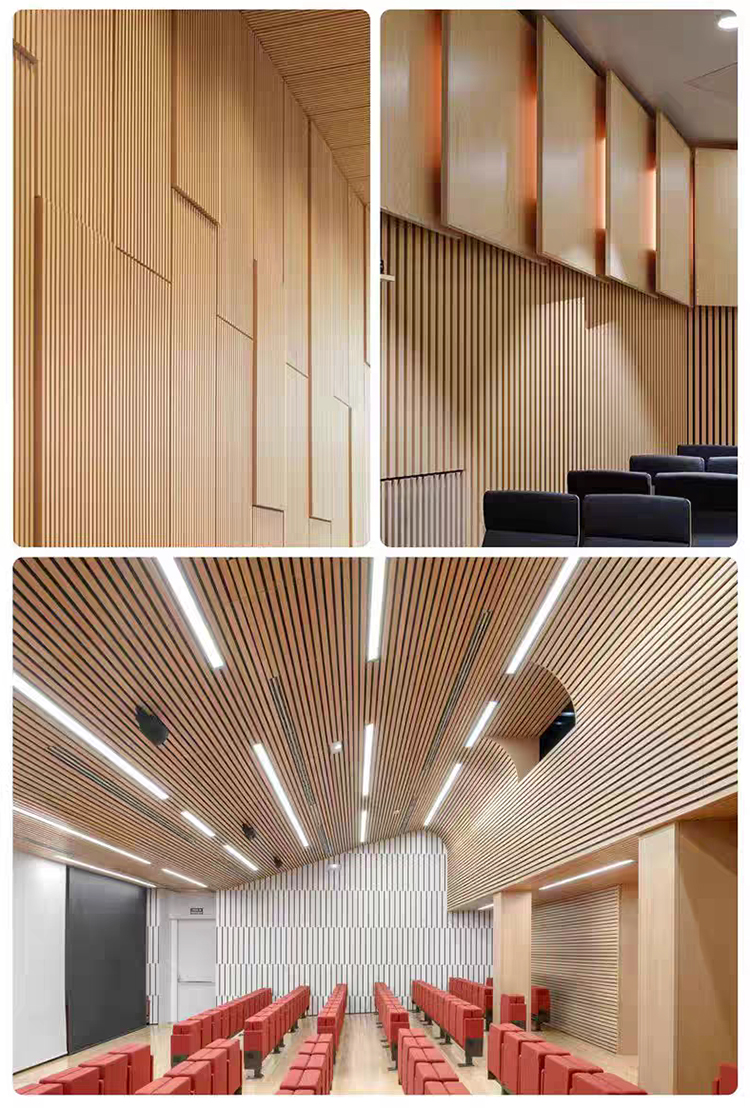 Custom Micro Perforated Wood Veneer Acoustic Panel Fireproof MDF Sound Absorbing Wall Decor Panel