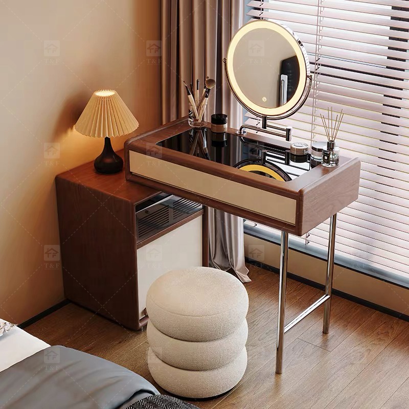 Modern Space-Saving Wood Furniture for Small Bedrooms Bathrooms & Living Rooms Compact Functional Standing Mirror Design