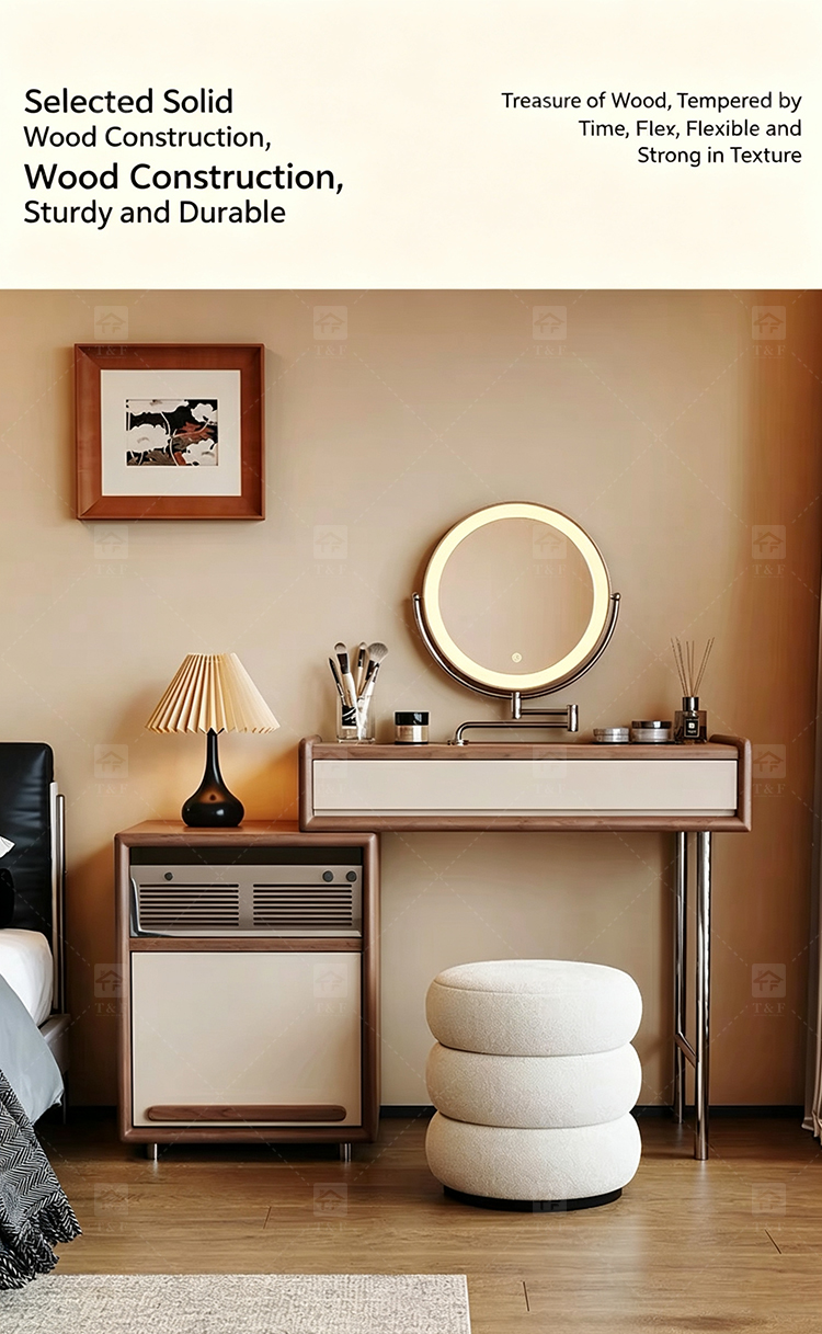 Modern Space-Saving Wood Furniture for Small Bedrooms Bathrooms & Living Rooms Compact Functional Standing Mirror Design