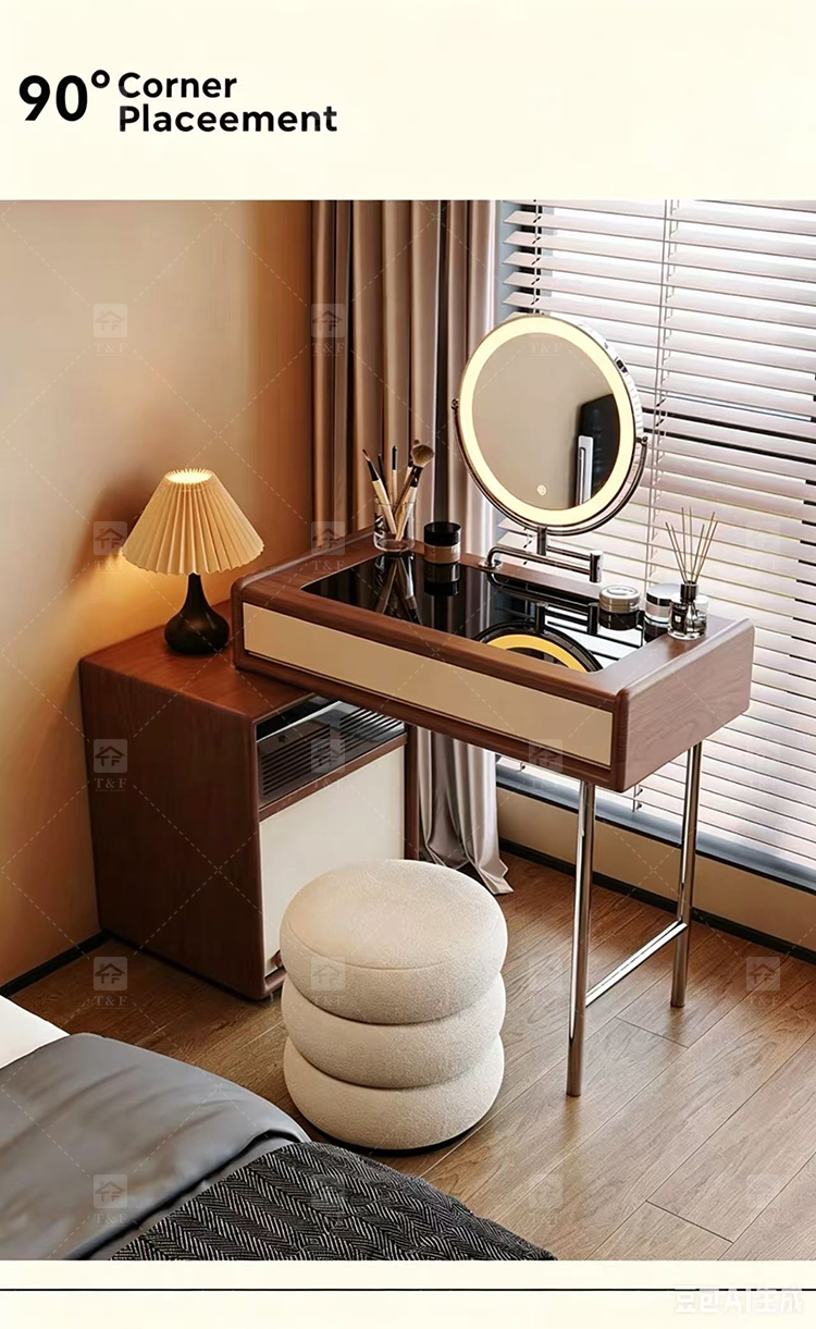 Modern Space-Saving Wood Furniture for Small Bedrooms Bathrooms & Living Rooms Compact Functional Standing Mirror Design