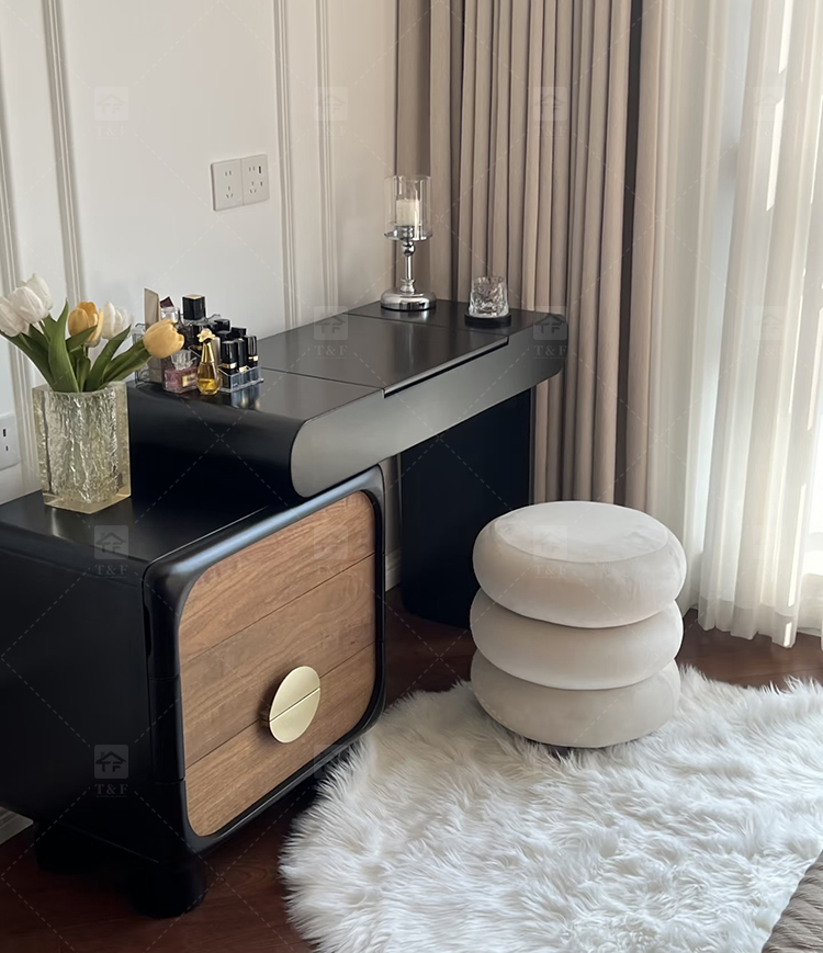 Modern Lighted Flip Top Vanity Mirror Cabinet Multi-functional Desktop Storage Box for Jewelry Cosmetics Bedroom Bathroom Use