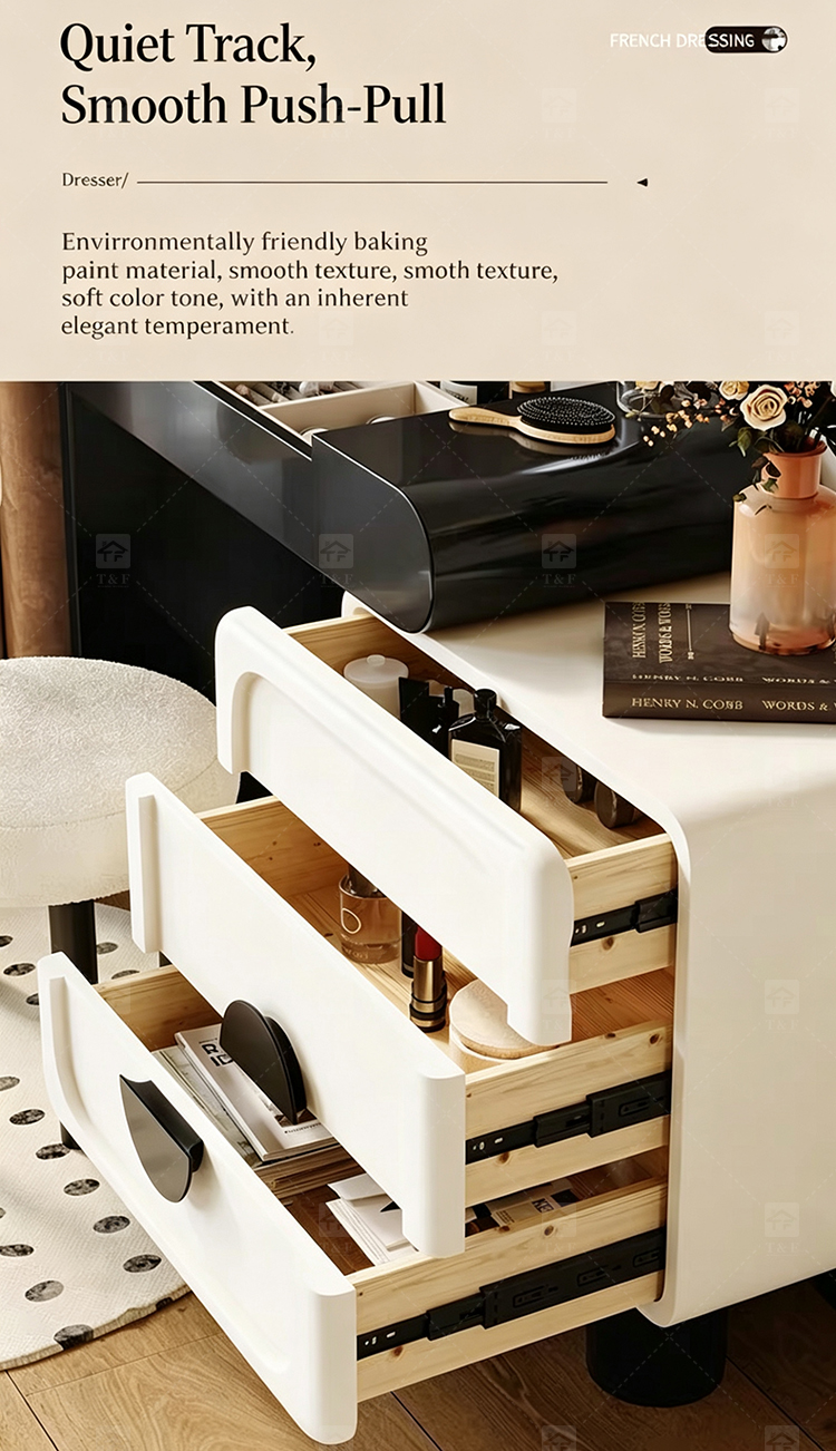 Modern Lighted Flip Top Vanity Mirror Cabinet Multi-functional Desktop Storage Box for Jewelry Cosmetics Bedroom Bathroom Use