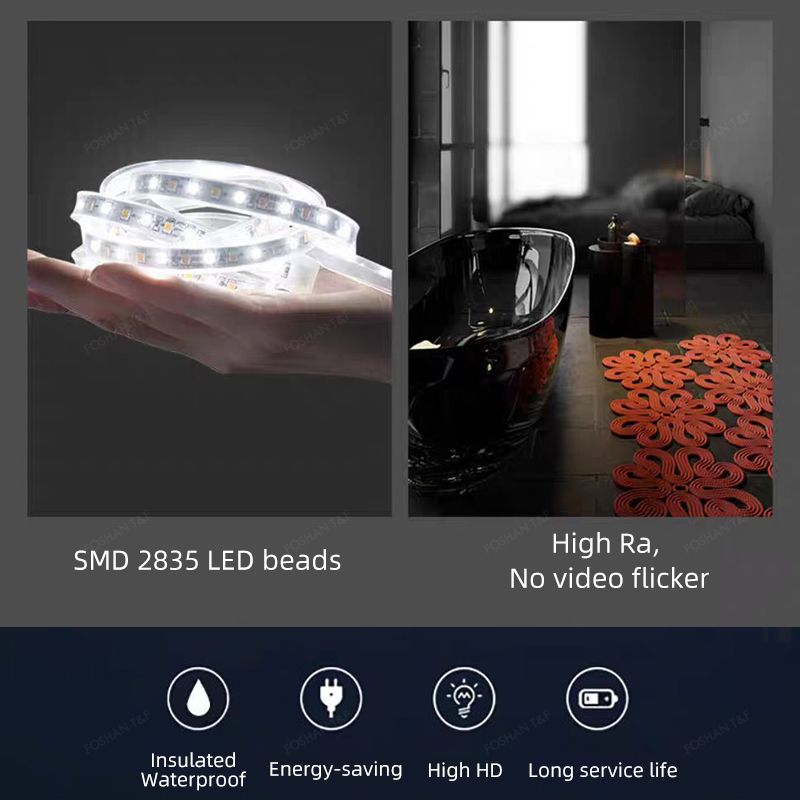80cm Round LED Bathroom Mirror Sunburst Frame Backlit Wall Mounted Vanity Mirror