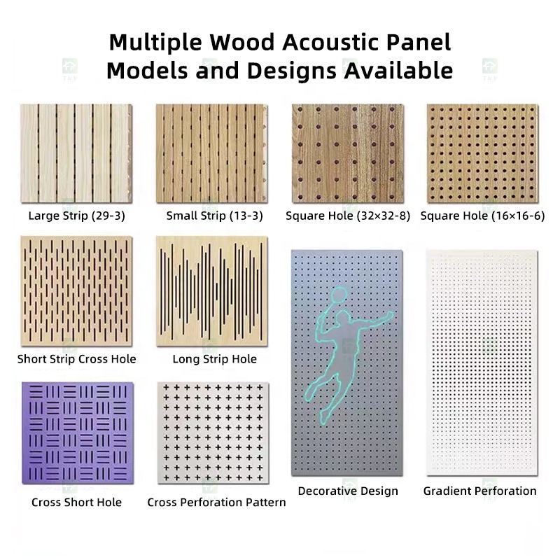 Modern Wooden Slat Acoustic Panel with Wood Veneer Sound Absorbing 3D Model Design for Living Room Bedroom Interior Wall Decor
