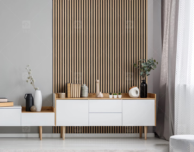 Noise Reduction Wooden Acoustic Slat Panel MDF Soundproof Wall Board for Living Room Bedroom Hotel Drum Room Piano Room Room