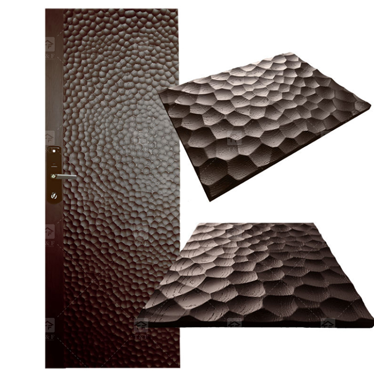 Modern Minimalist 3D Relief Solid Wood Waterproof Interior Door Narrow Frame Soundproof Bedroom Door for Bathroom Living Room