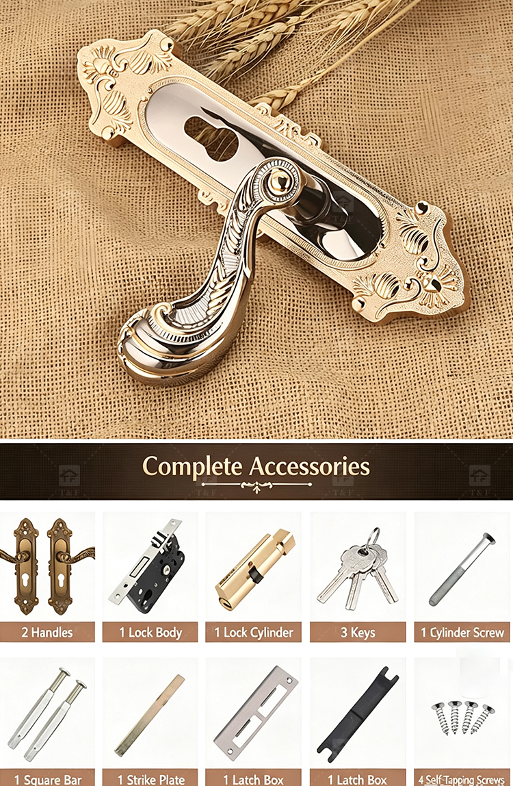Factory High Performance Cost Ratio Modern Interior Door Handles Lock with Customization for Villa Hotel & Apartment Use