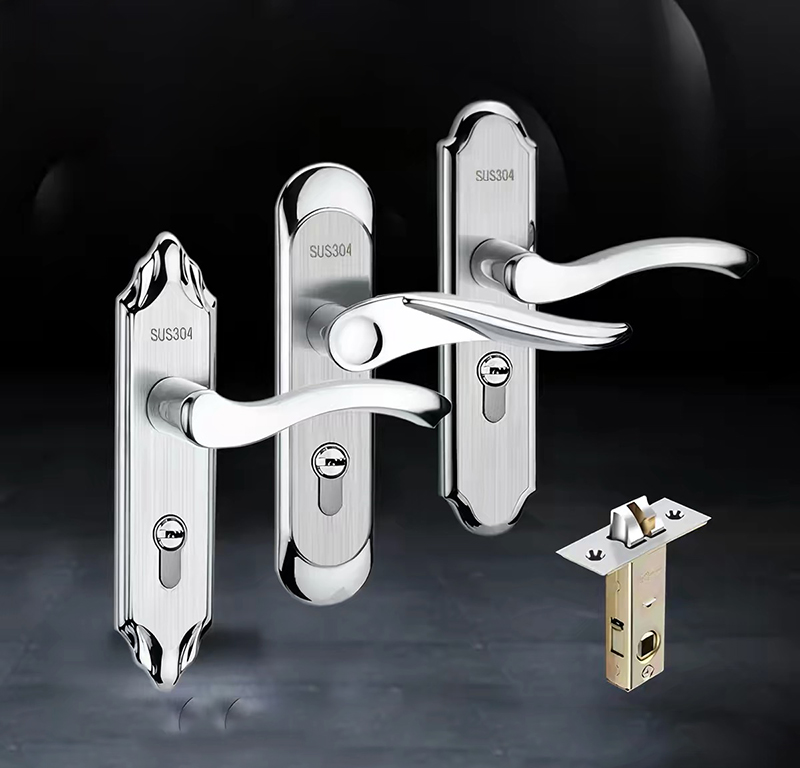 Modern Rustproof SUS304 Stainless Steel Hotel Interior Door Lock Set Silent Mechanism Wooden Lever Lock Multiple Available