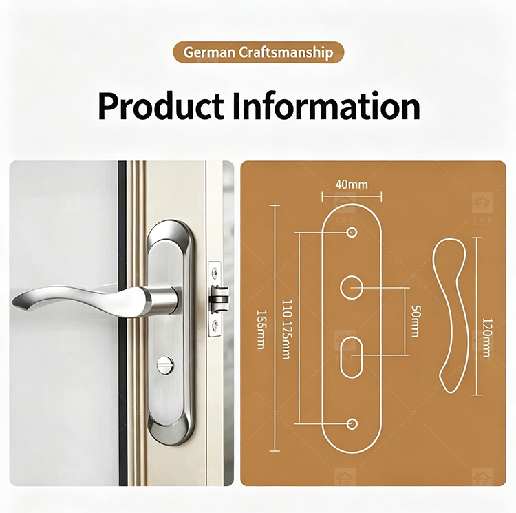 Modern Rustproof SUS304 Stainless Steel Hotel Interior Door Lock Set Silent Mechanism Wooden Lever Lock Multiple Available