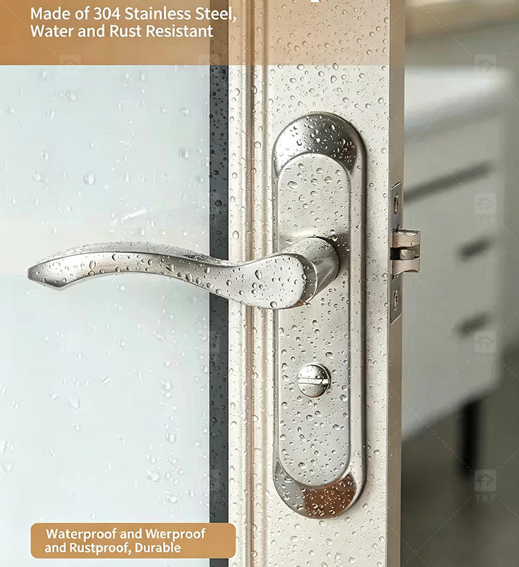 Modern Rustproof SUS304 Stainless Steel Hotel Interior Door Lock Set Silent Mechanism Wooden Lever Lock Multiple Available