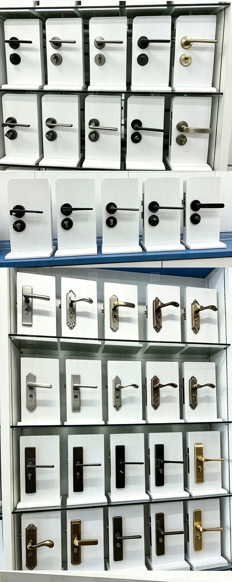 Interior Bathroom Bedroom Wood Handle Door Locks for Wooden Doors Modern Luxury Design Easy Installation Villa & Hotel Use