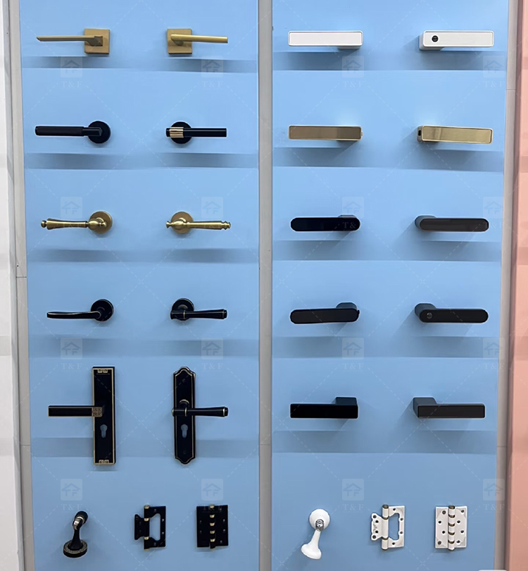 Modern Door Lever Handle Set Scroll Engraved Lock 304 Stainless Steel Brass Finish Easy Installation Hotel Apartment Use