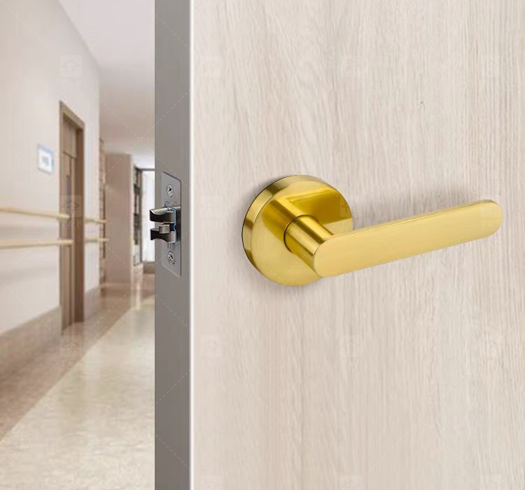 Matte Black Modern Minimalist Villa Door Handle Interior Wood Door Lever Lock Anti-Fingerprint Easy Clean Ambidextrous